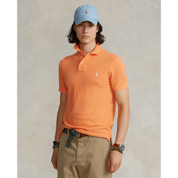 Polo en coton piqu&eacute; coupe cintr&eacute;e Polo Ralph Lauren en Orange Key West 1