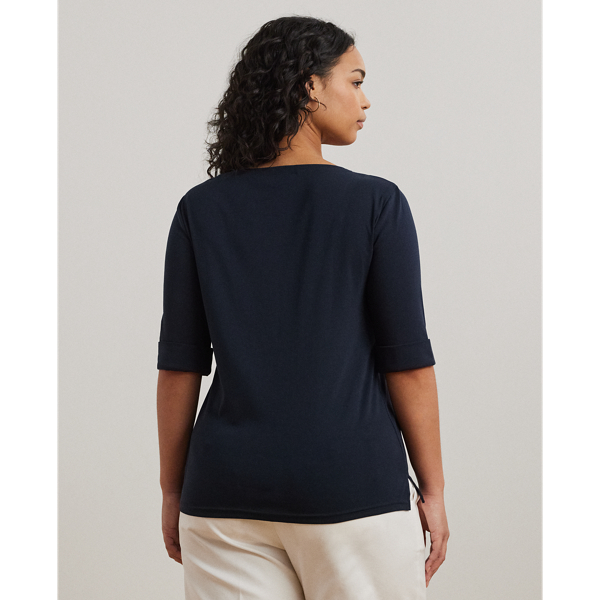 Ralph Lauren★Stretch Cotton Boatneck T-Shirt Stretch Cotton Boatneck Tee