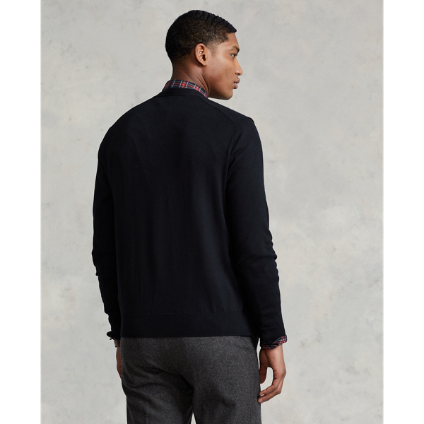 Black Cotton V-Neck Cardigan Polo Ralph Lauren 6