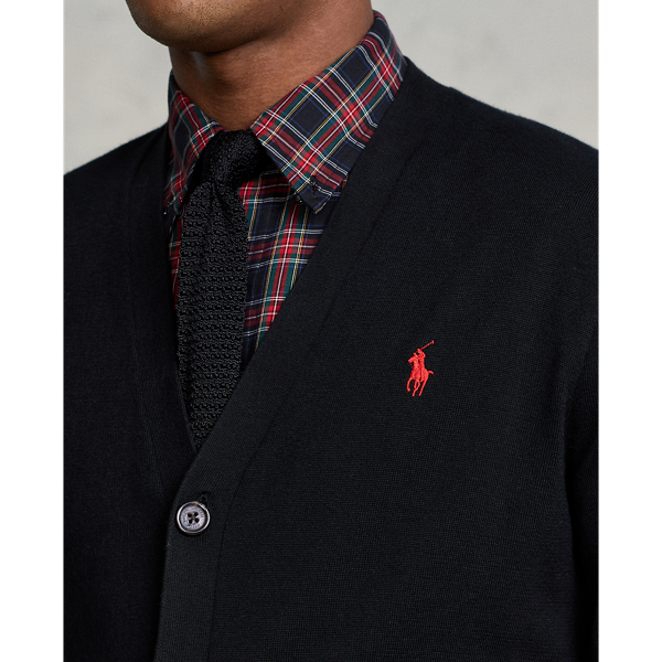 Black Cotton V-Neck Cardigan Polo Ralph Lauren 7