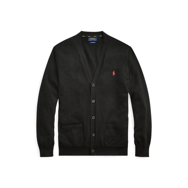 Black Cotton V-Neck Cardigan Polo Ralph Lauren 2