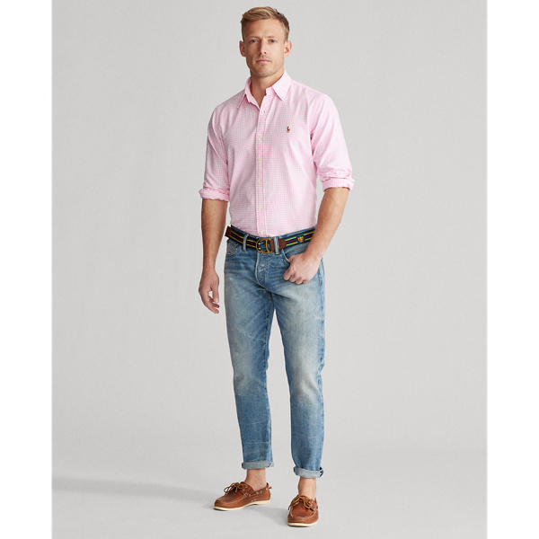 Pink/White Classic Fit Gingham Shirt Big & Tall 3