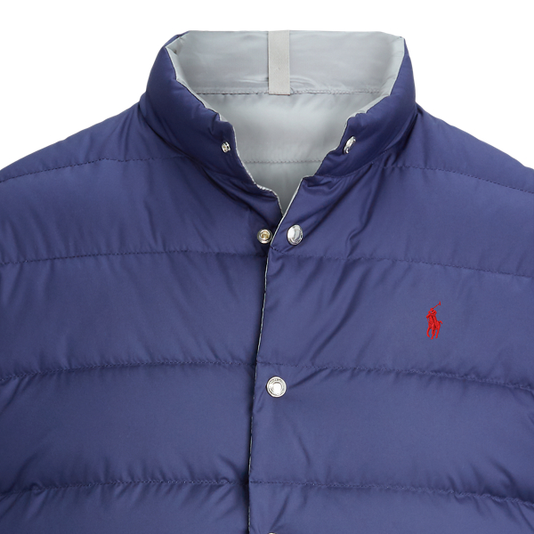 Navy/Silver Reversible Down Gilet Big & Tall 7