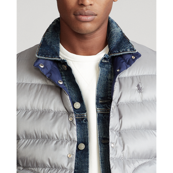 Navy/Silver Reversible Down Gilet Big & Tall 6