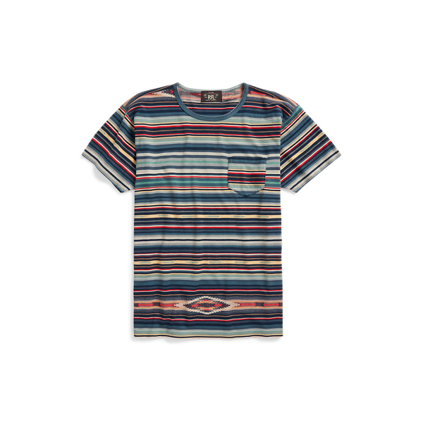 ★ ★ Men's Relaxed Fit Stripe Jacquard Pocket Sh Striped Jacquard Pocket T-Shirt