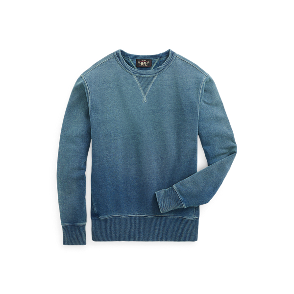 Washed Blue Indigo Indigo French Terry Sweatshirt RRL 1