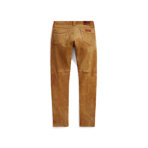 Tan Slim Fit Stretch Suede Trouser RRL 3