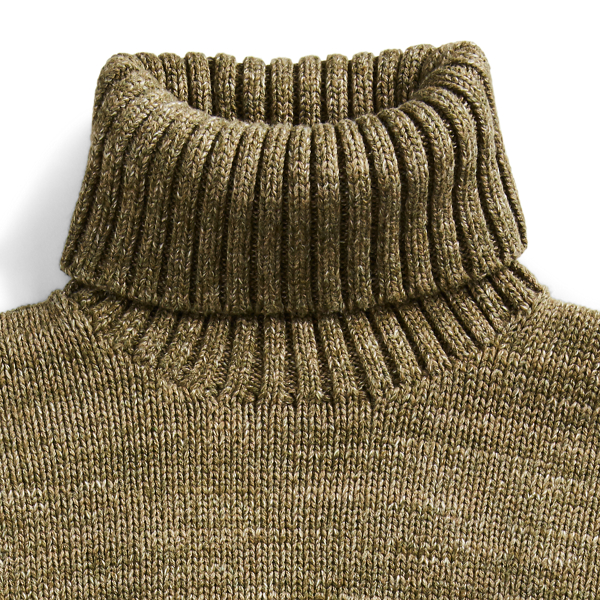 Green Cotton Roll Neck Jumper RRL 2