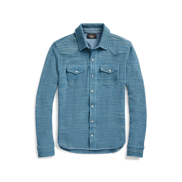 Camisa de malha Western de algod&atilde;o RRL em 1