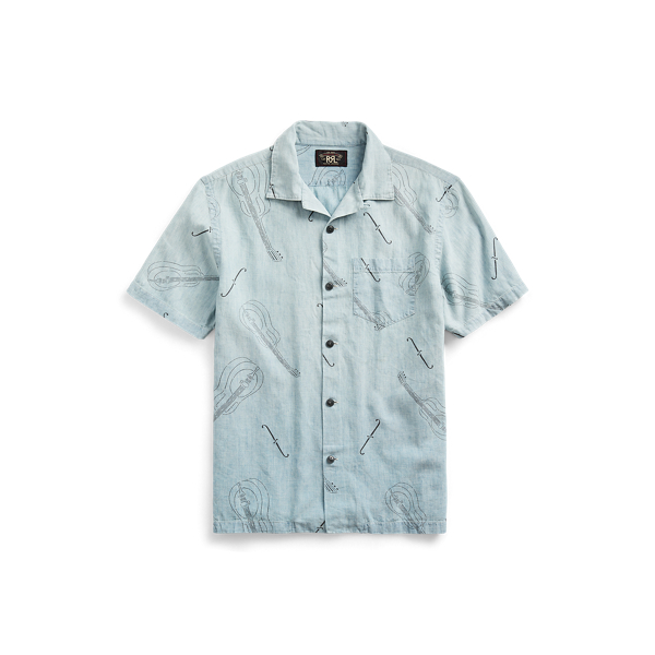 Chambrayhemd mit Gitarrendruck RRL in 1
