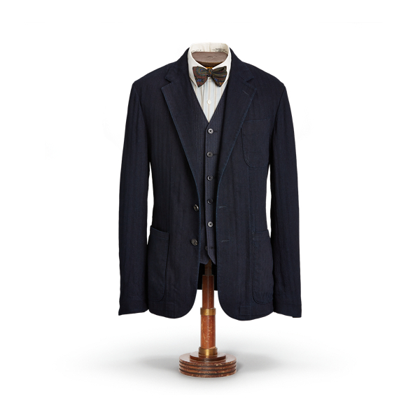 Indigo Indigo Herringbone Sport Coat RRL 2