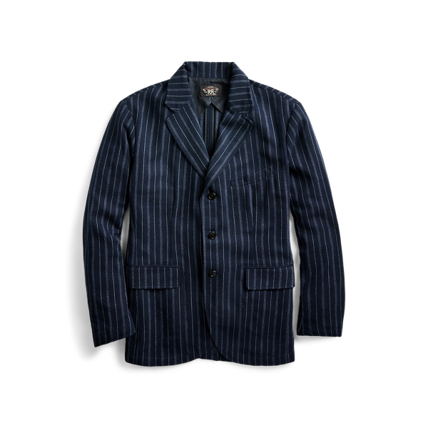 Slim Striped Indigo Sport Coat RRL em 1