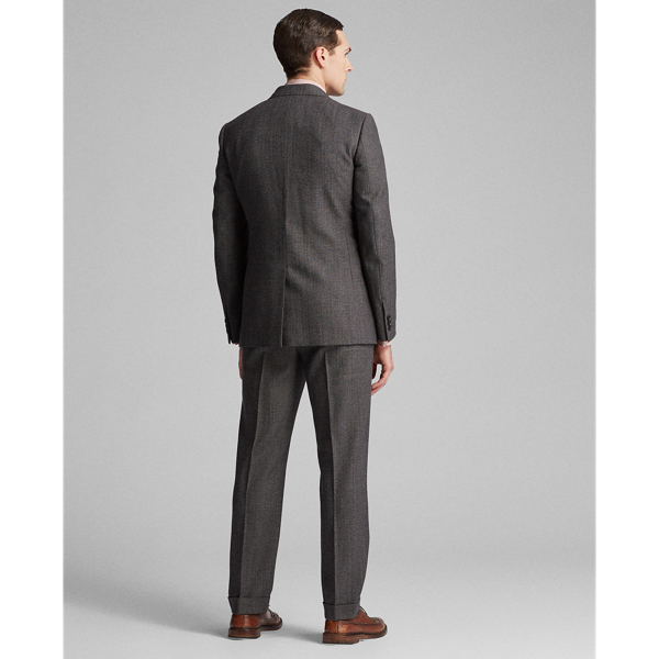 Black/Cream Wool Herringbone Suit Jacket RRL 4