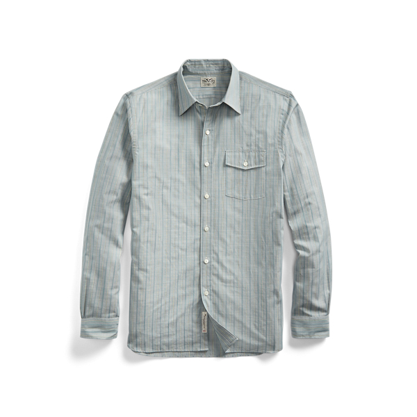 Light Blue Eli Slim Fit Striped Shirt RRL 2