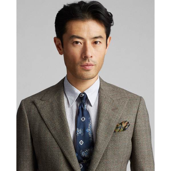 Navy/Blue Multi Handmade Silk Jacquard Tie RRL 3
