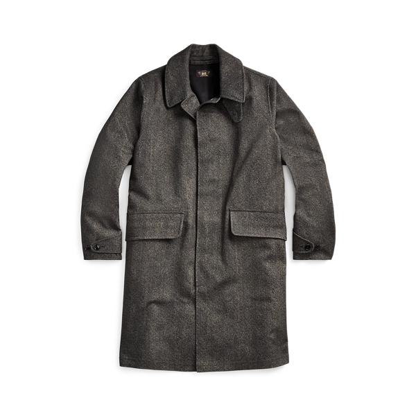 Herringbone-Print Raincoat