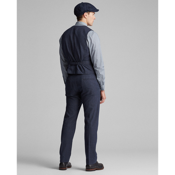 Indigo Slim Fit Woven Waistcoat RRL 4