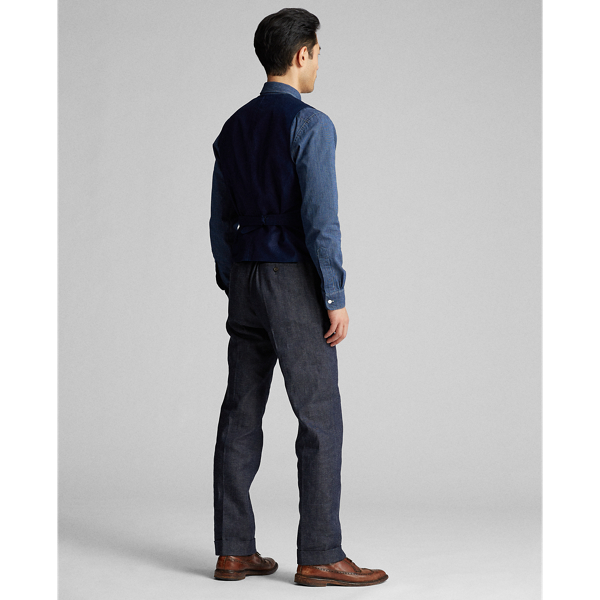 Indigo Striped Indigo Waistcoat RRL 4