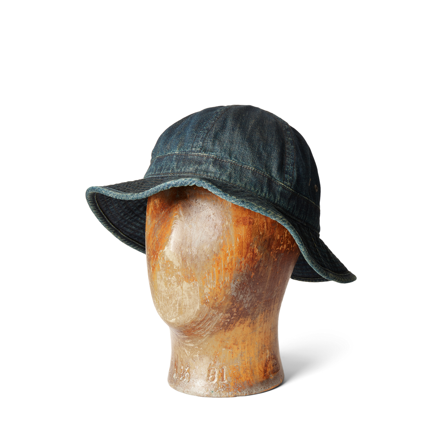 Мужская панама Ralph Lauren Indigo Denim Bucket Hat, цвет: Тёмный индиго варёный — фото 2