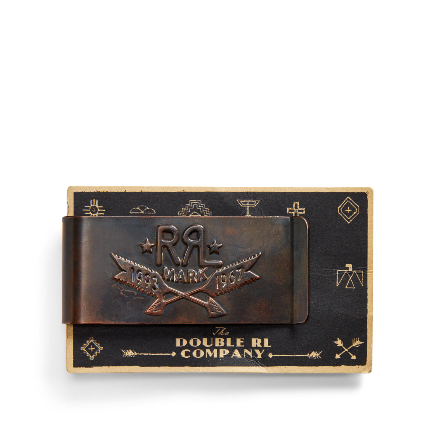 Ralph Lauren Hand-Tooled Leather Money Clip, цвет: Медный — фото 2