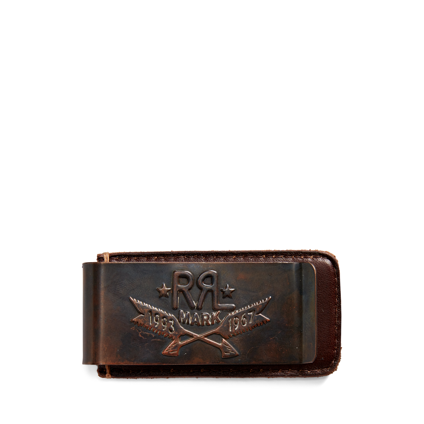 Ralph Lauren Hand-Tooled Leather Money Clip, цвет: Медный — фото 3