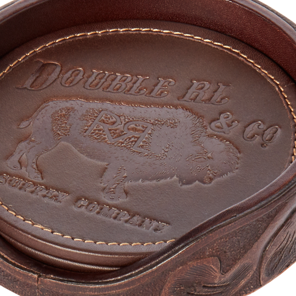 Multi Debossed Leather Coaster Set RRL 2