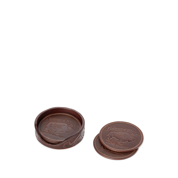 Debossed Leather Coaster Set
