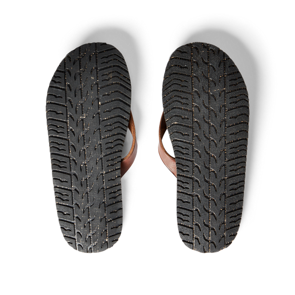 Dark Brown Leather Flip-Flop Sandal RRL 4