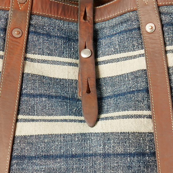 Indigo/Tan Indigo Striped Canvas Tote RRL 5