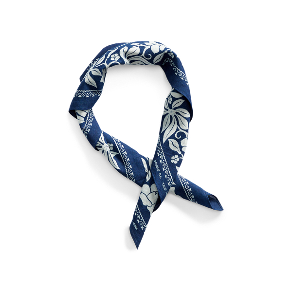 Indigo/Cream Indigo Print Cotton Bandana RRL 2