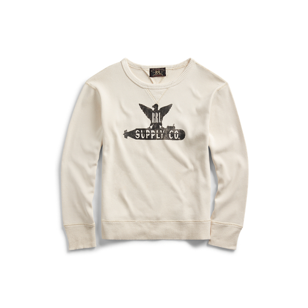 Rib-knit Cotton Graphic Crewneck RRL 1