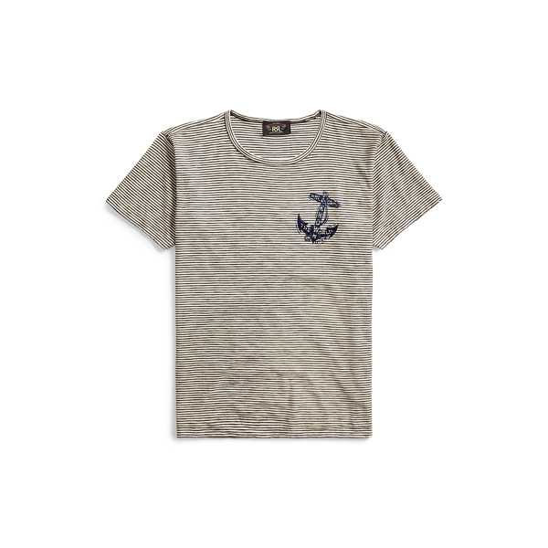 T-shirt en jersey ray&eacute; graphique RRL en 1