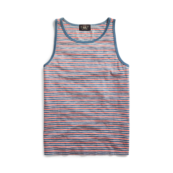 Indigo Striped Cotton Tank RRL 1