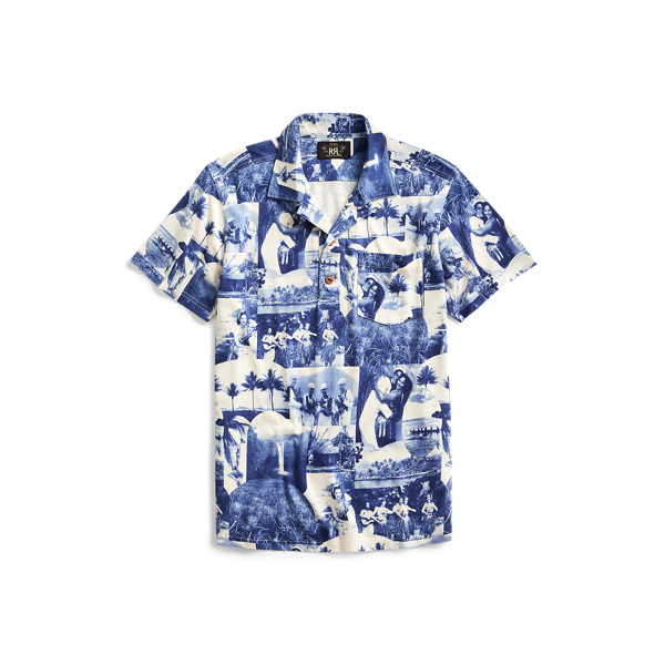Photo-Print Jersey Camp Shirt RRL em 1