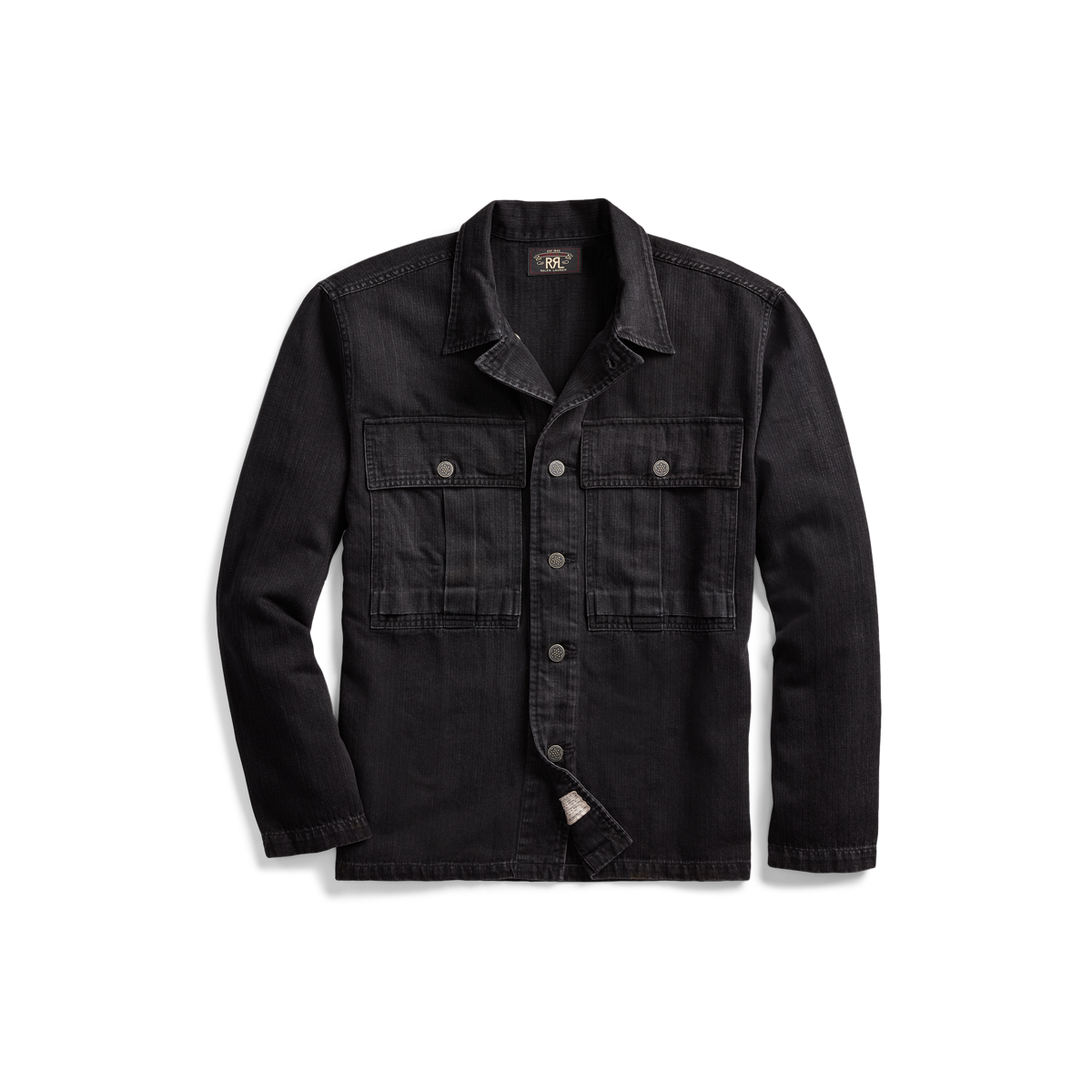 トップス RRL HERRINGBONE TWILL SHIRT M RRL Garment-Dyed Herringbone Twill Workshirt - Dark Olive