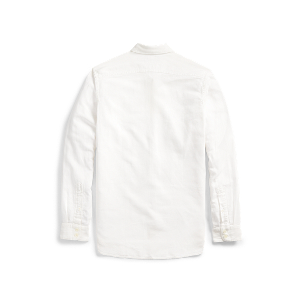 White Cotton-Linen Dobby Workshirt RRL 2