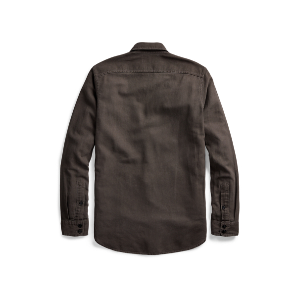 RL 278 Black Cotton-Linen Dobby Workshirt RRL 2