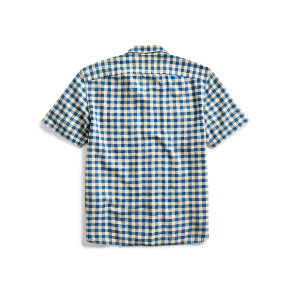 RL 281 Cream/Indigo Indigo Checked Shirt RRL 2