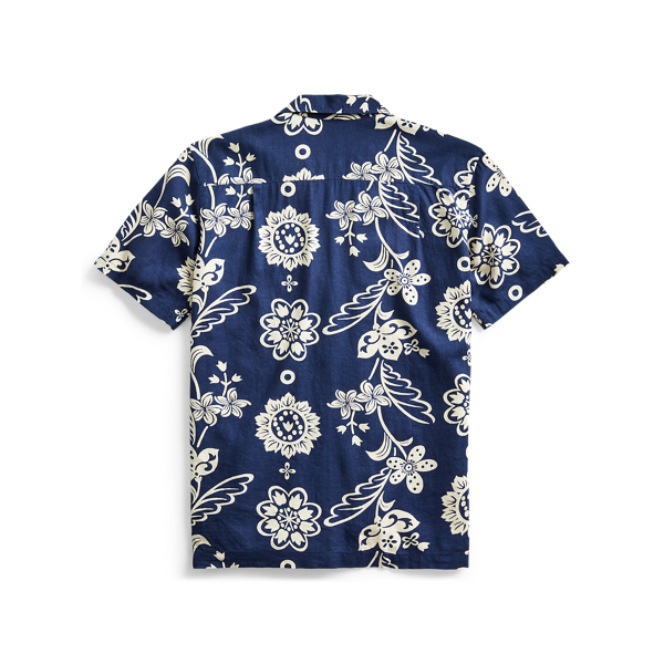 Blue Print Linen-Blend Camp Shirt RRL 2