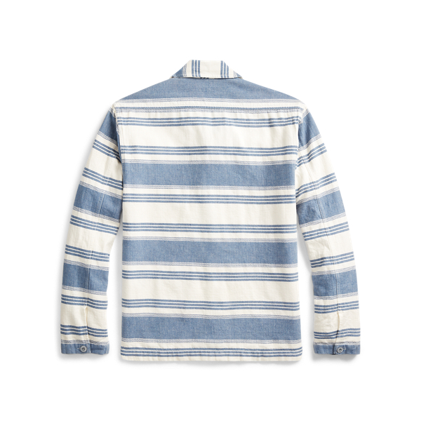 Cream/Indigo Indigo Striped Overshirt RRL 2