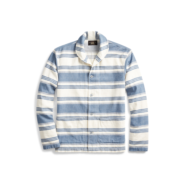 Indigo Striped Overshirt RRL in 1