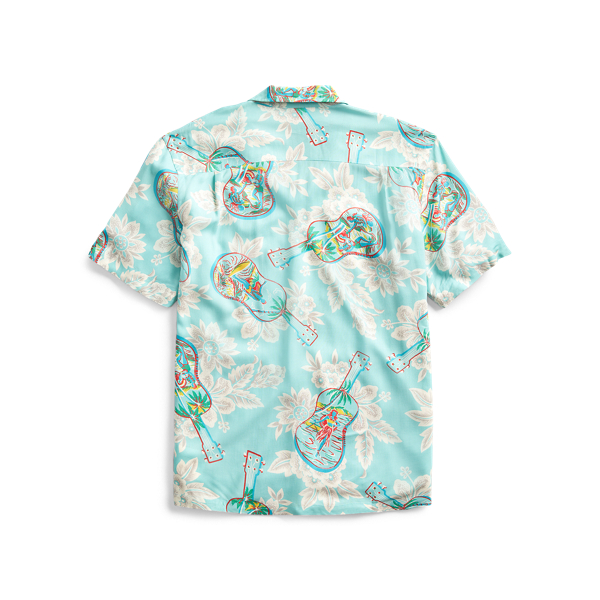 Aqua/Multi Tropical-Print Camp Shirt RRL 2