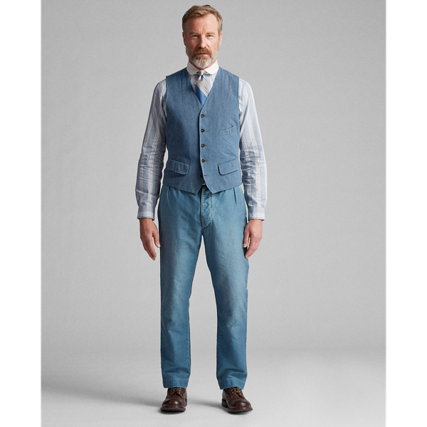 Indigo Pleated Indigo Moleskin Trouser RRL 3