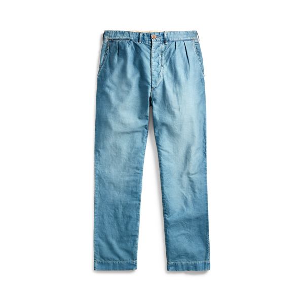 Pleated Indigo Moleskin Pant RRL in 1