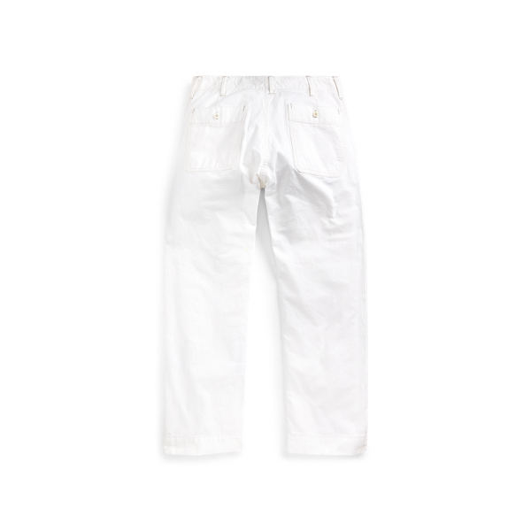 Off White Cotton Canvas Trouser RRL 2