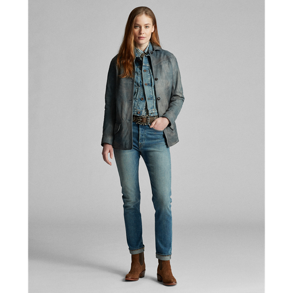 Indigo Indigo Leather Jacket RRL 3