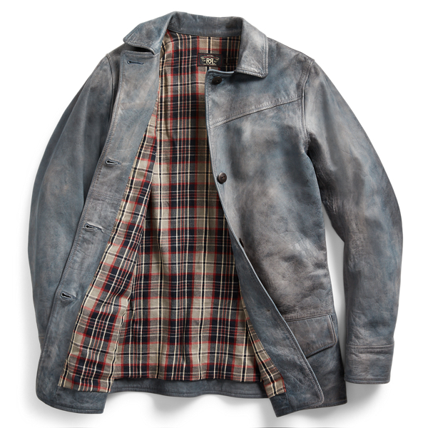 Indigo Indigo Leather Jacket RRL 7