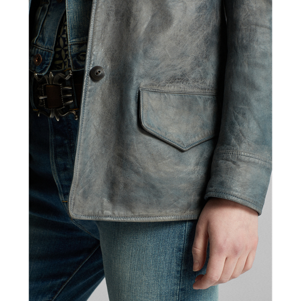 Indigo Indigo Leather Jacket RRL 6