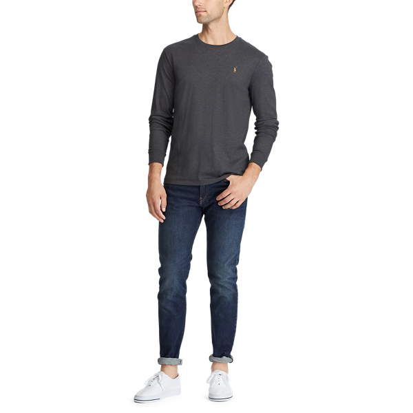 Dark Grey Heather Custom Slim Fit Interlock Tee Polo Ralph Lauren 2