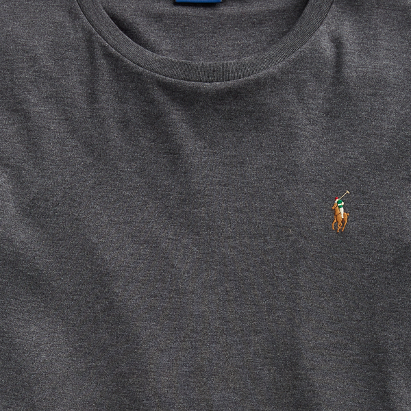 Dark Grey Heather Custom Slim Fit Interlock Tee Polo Ralph Lauren 6